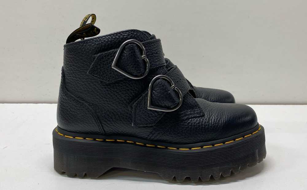 Dr. Martens Devon Heart Black Leather Platform Bo… - image 1