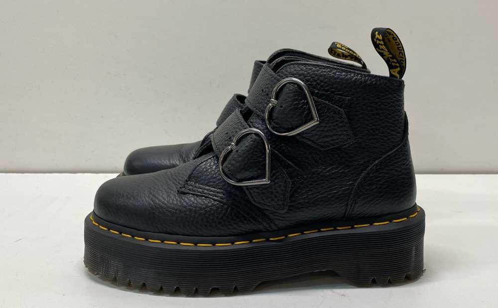 Dr. Martens Devon Heart Black Leather Platform Bo… - image 3