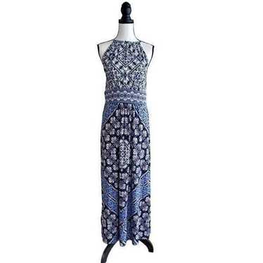London Times Blue Paisley Maxi Dress Size 12p