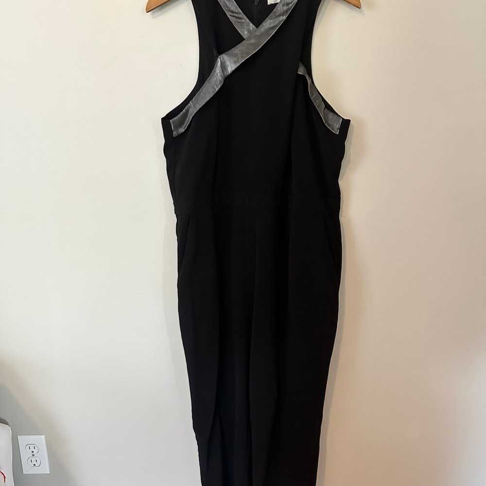 Black Cross Neck Halter Formal Jumpsuit size XL - image 2