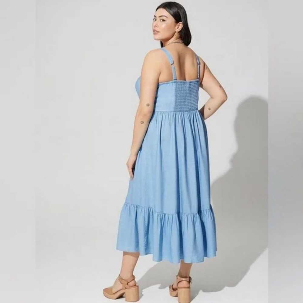 Torrid tea length chambray button front dress - image 2