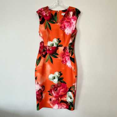 Calvin Klein Floral Sheath Dress Size 6 - image 1