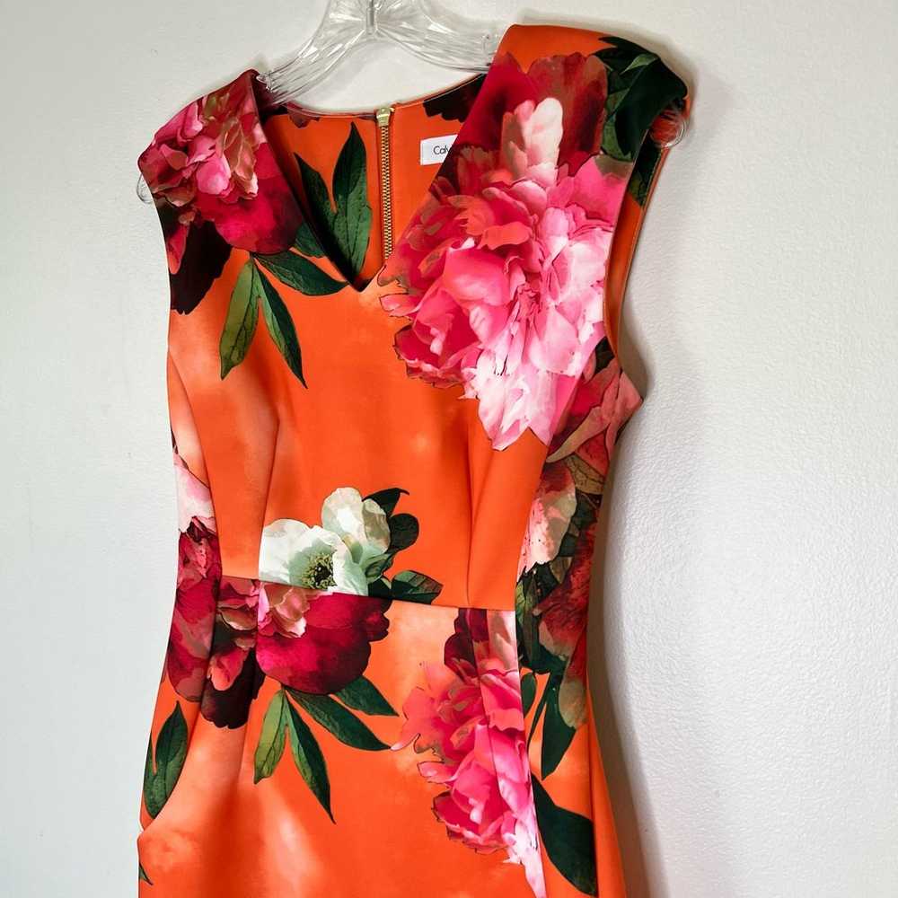 Calvin Klein Floral Sheath Dress Size 6 - image 2