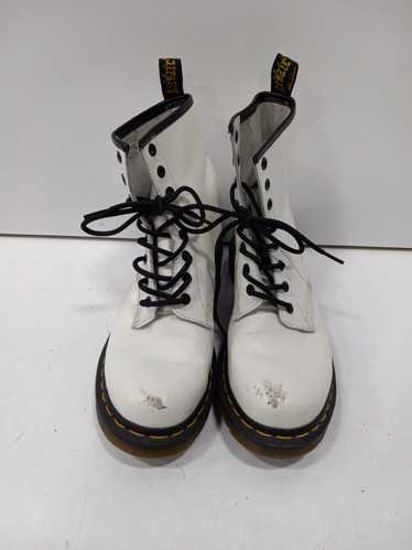 Dr. Martens Women's White Leather Boots Size 9