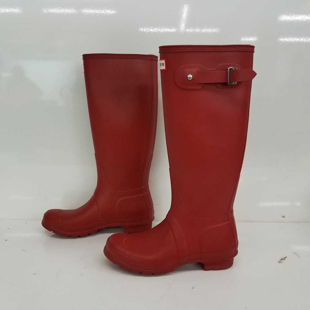 Hunter Tall Red Rain Boots Size 7 - image 1
