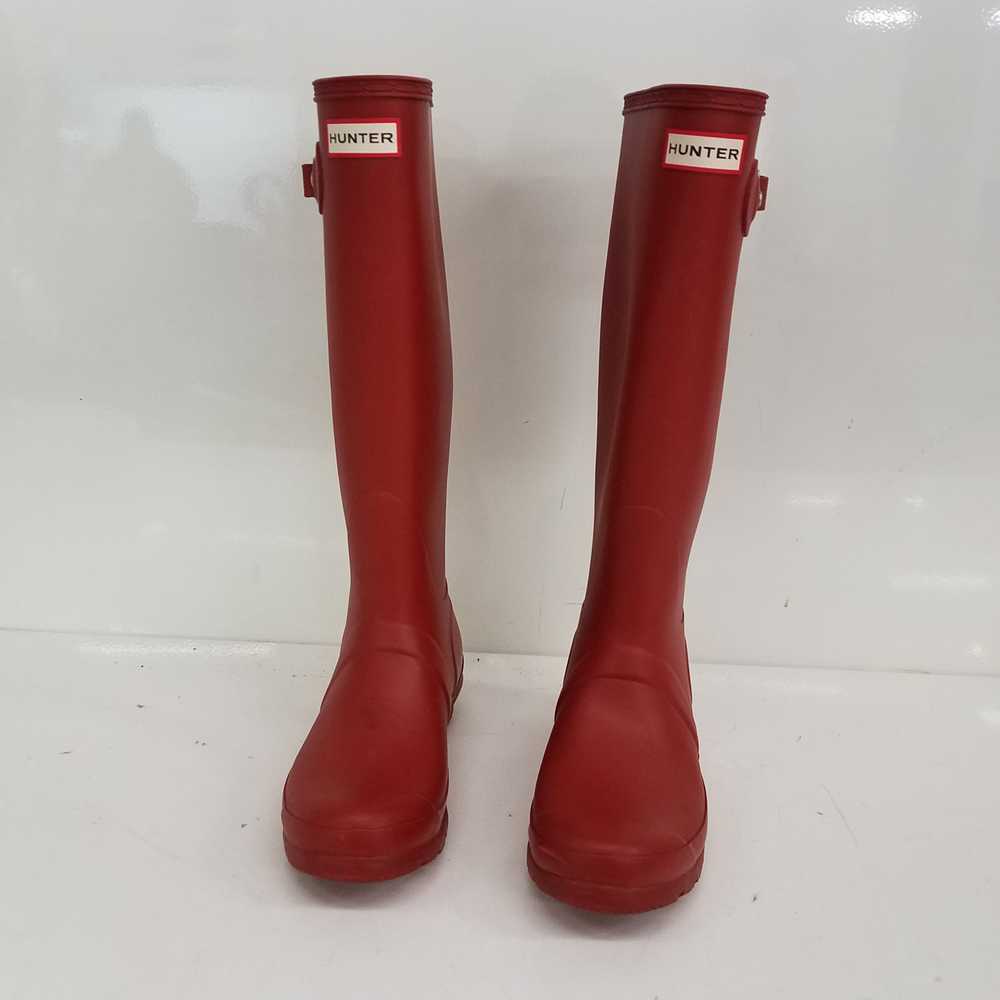 Hunter Tall Red Rain Boots Size 7 - image 3