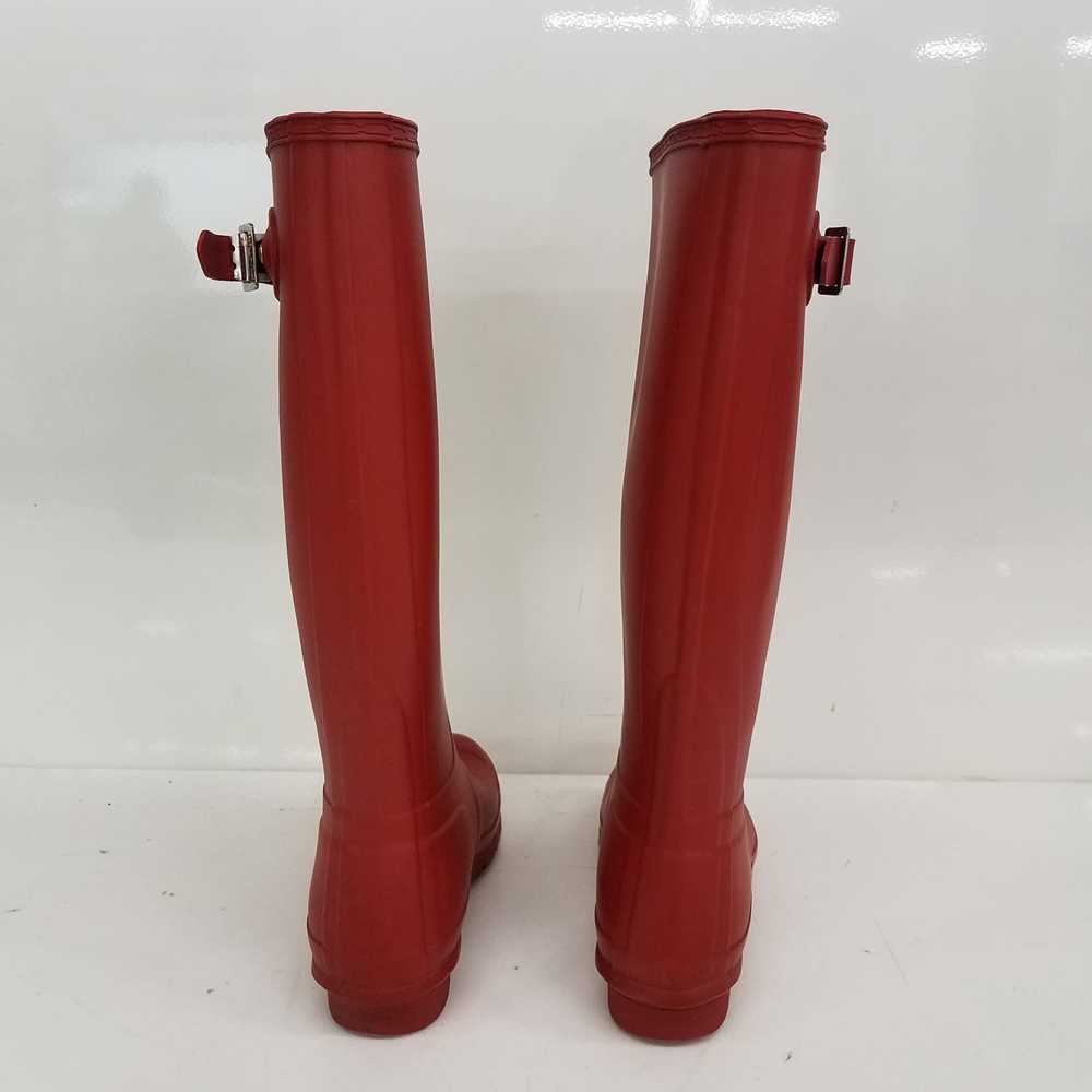 Hunter Tall Red Rain Boots Size 7 - image 4