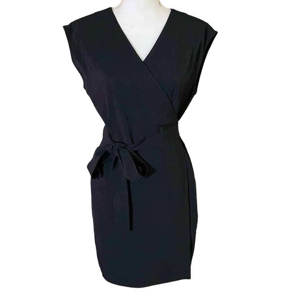 Everlane Size 2 Black Wrap Dress Sleeveless Pocke… - image 1