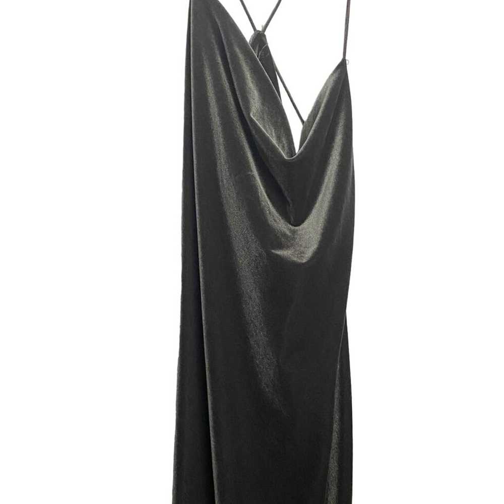 ZARA Gray Velour Velvet Sheath Midi Dress SZ S - image 6