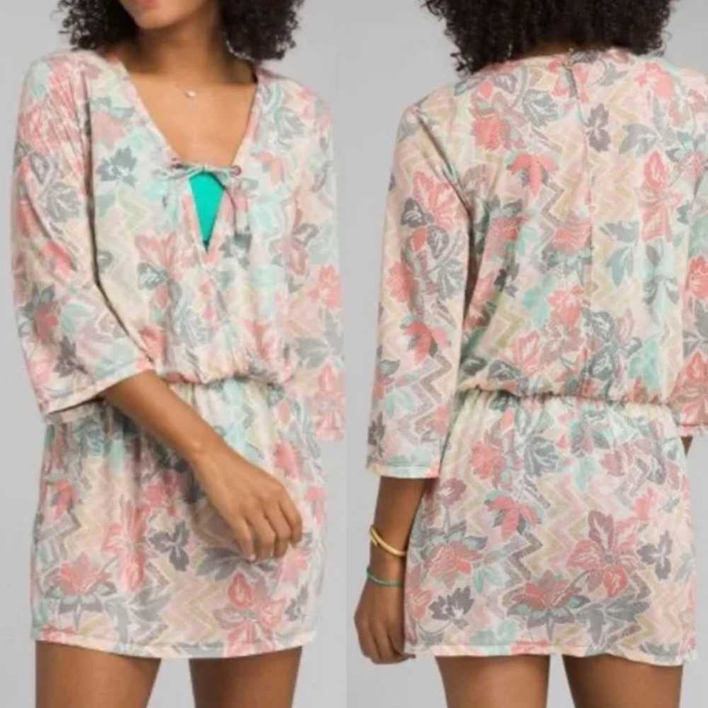Prana Keoki Tunic Cover Up Dress Geometric Printe… - image 1