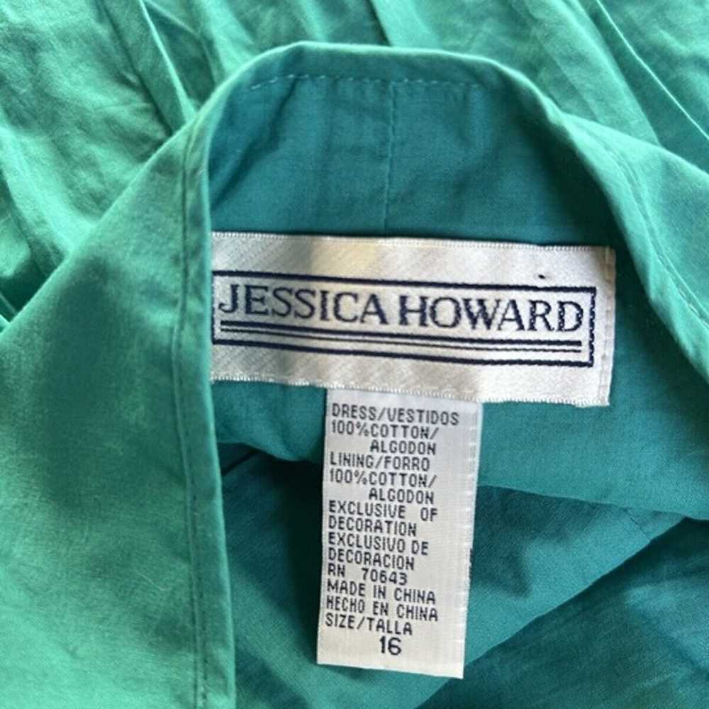 vintage jessica howard dress Size 16 Teal Floral … - image 5