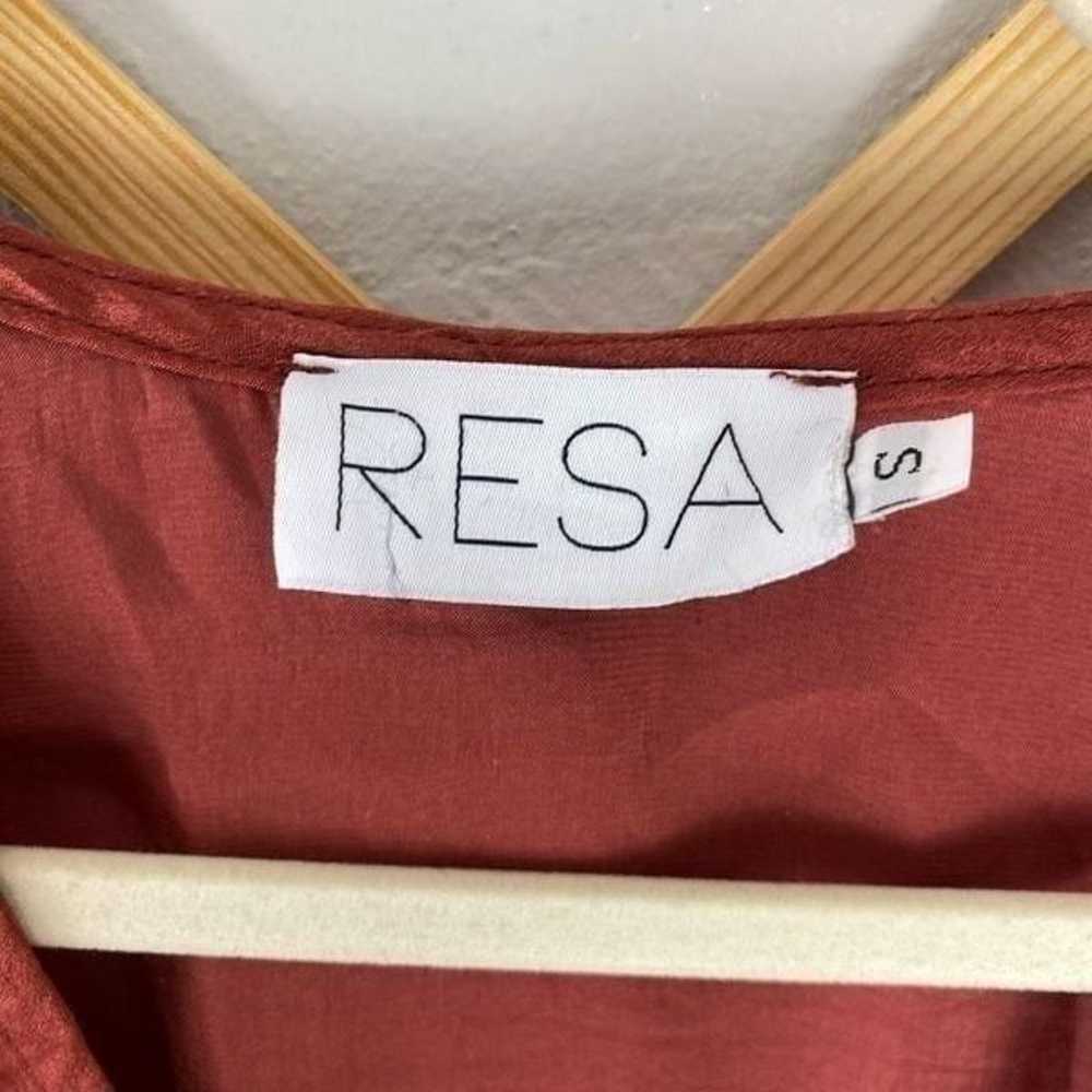 RESA Satin Mini Dress Rust Size Small EUC U659 - image 4
