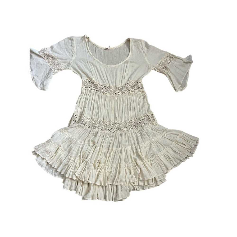 Free People Dream Clouds Daisy Lace Ivory Dress S… - image 3