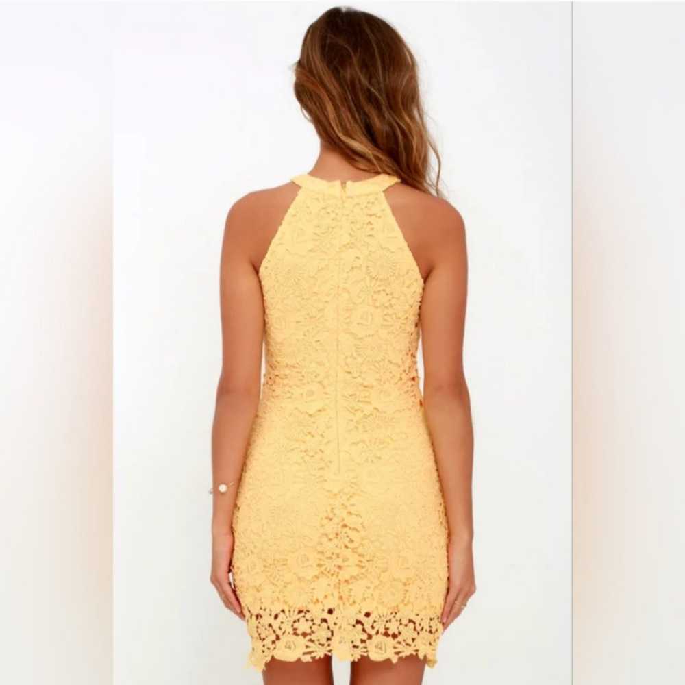 Lulus Love Poem Yellow Lace Mini Dress - XS - image 3