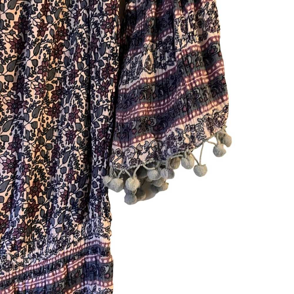 Anthropologie Raga Purple Mixed Print Off Shoulde… - image 9