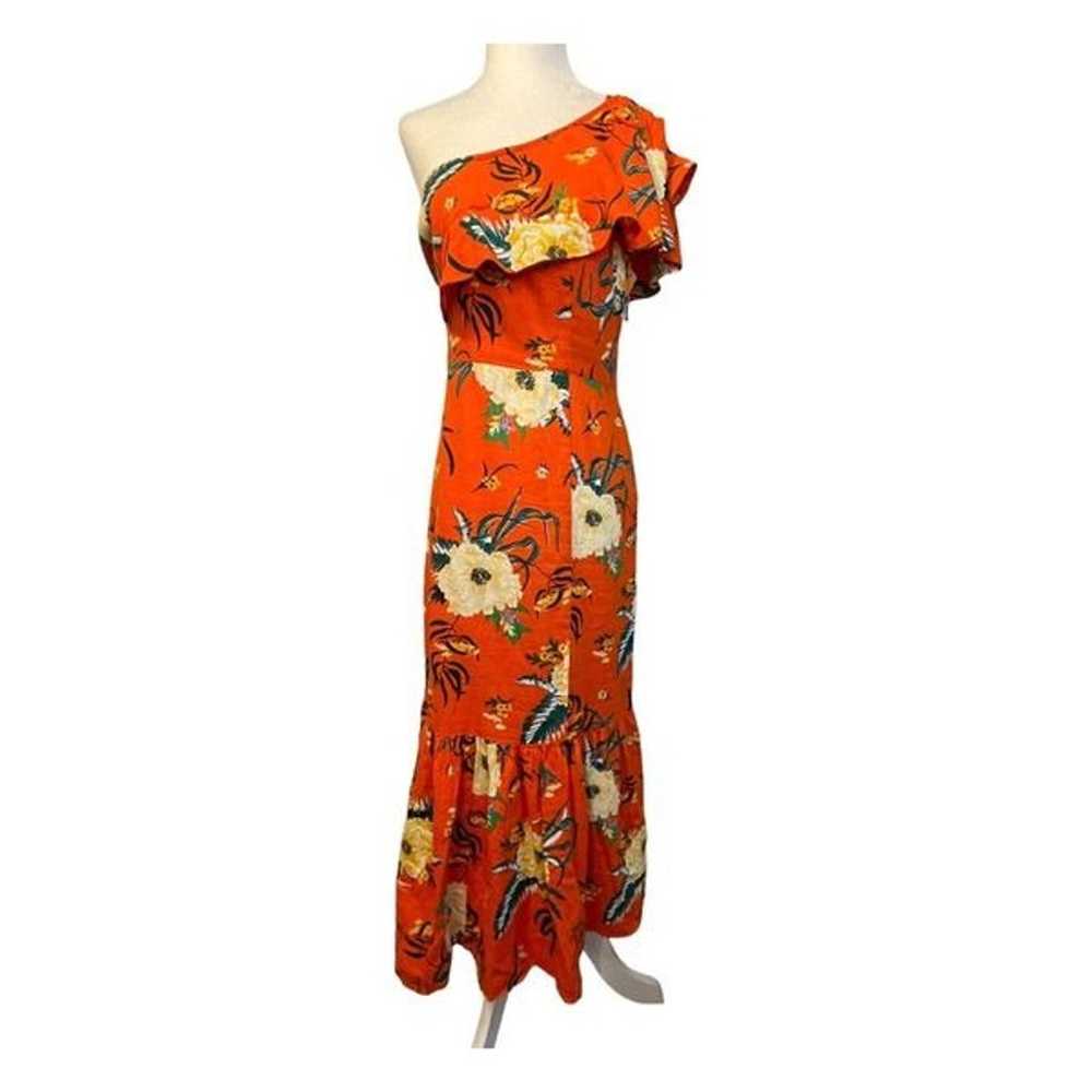 Urban Outfitters Dress Orange Floral Carmen Linen… - image 3