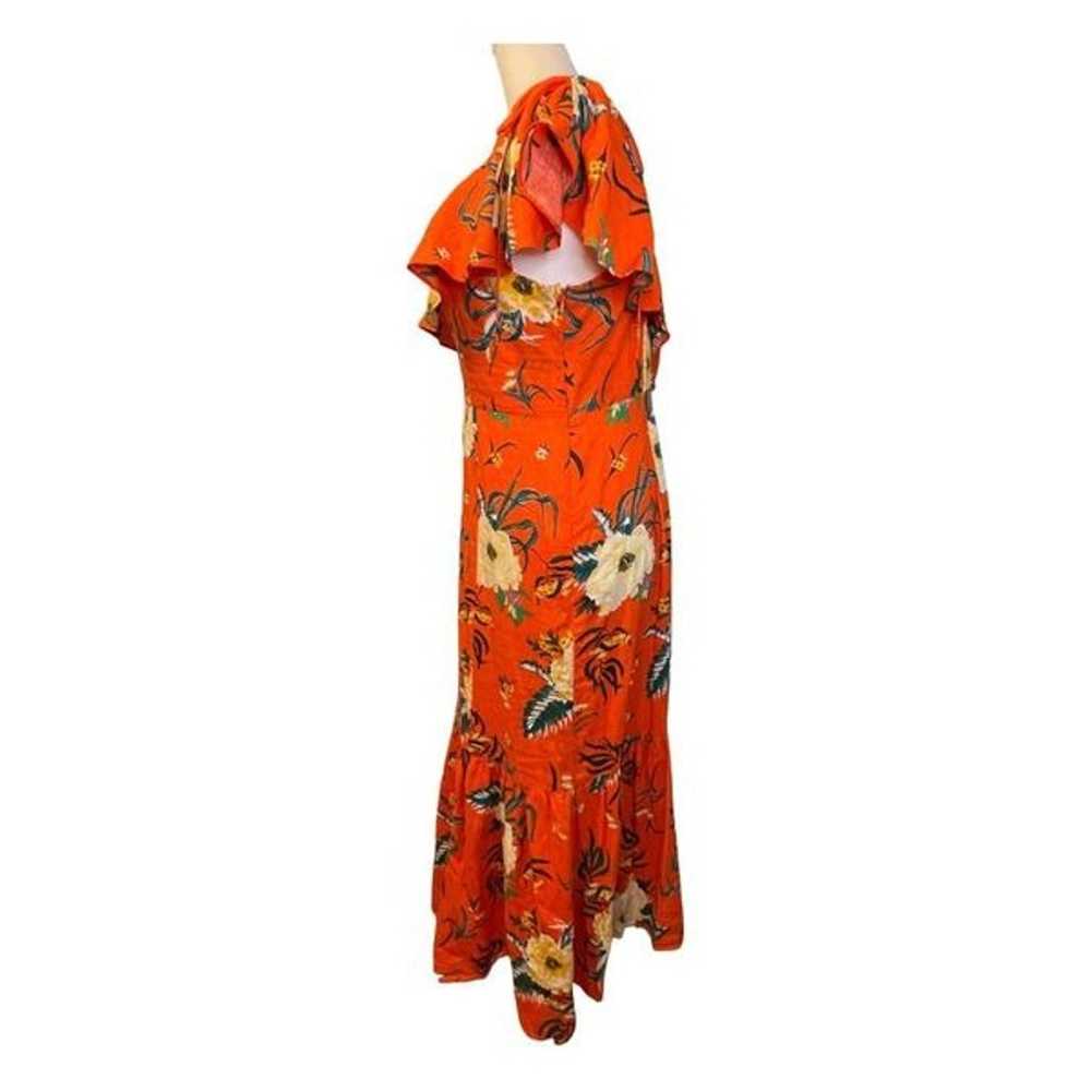 Urban Outfitters Dress Orange Floral Carmen Linen… - image 4