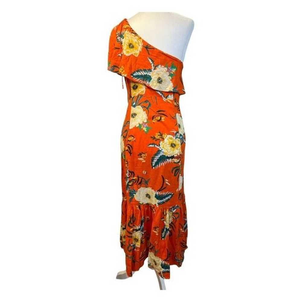 Urban Outfitters Dress Orange Floral Carmen Linen… - image 5