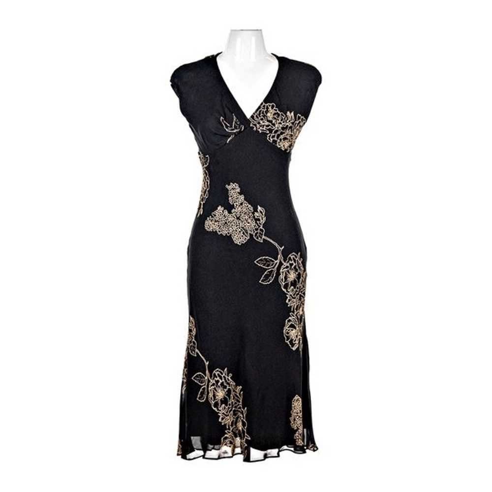 Jones New York Dress Sleeveless Black Floral Shee… - image 2