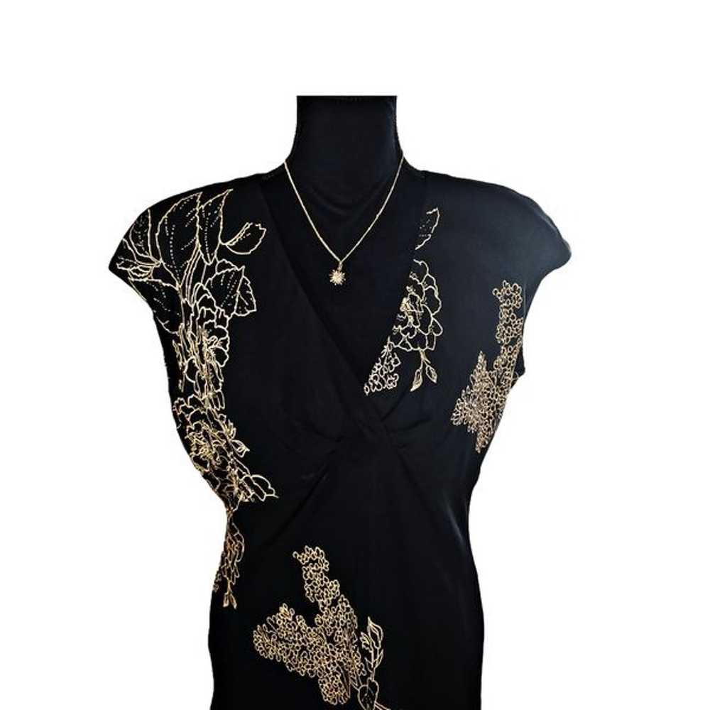 Jones New York Dress Sleeveless Black Floral Shee… - image 9