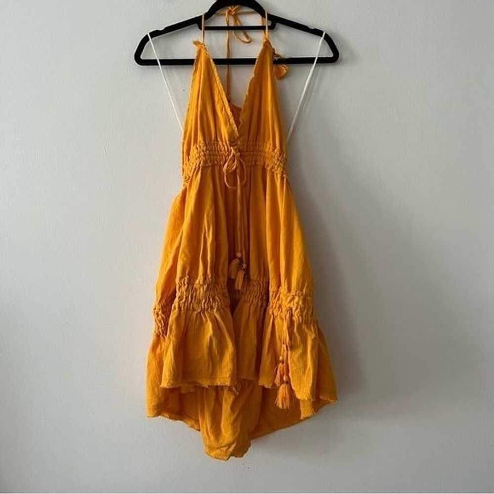Free People Signorina Orange Halted Mini Dress - image 3