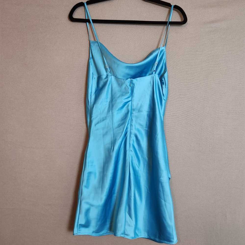 Majorelle Laurena Mini Teal Blue Dress Satin Spag… - image 3