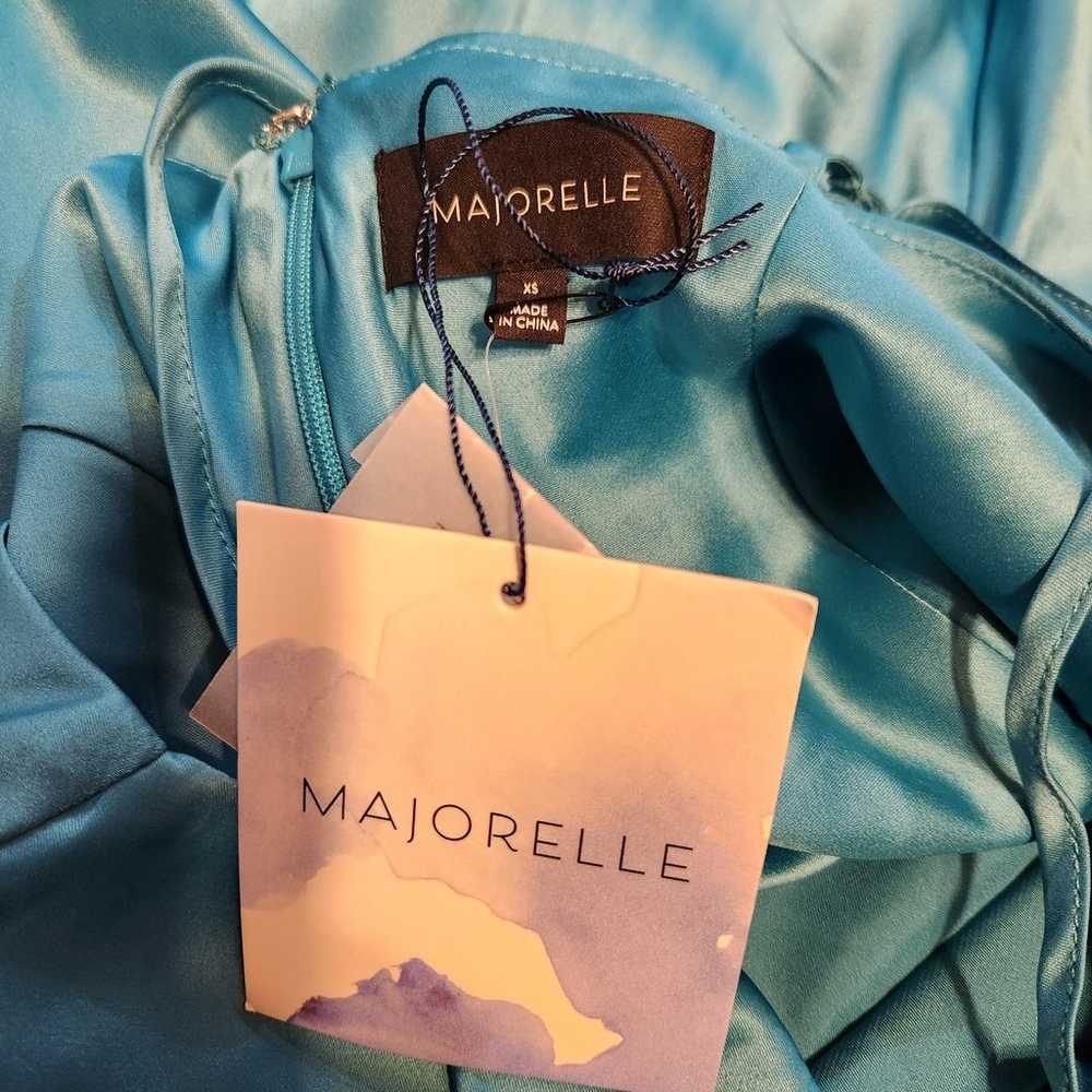 Majorelle Laurena Mini Teal Blue Dress Satin Spag… - image 8