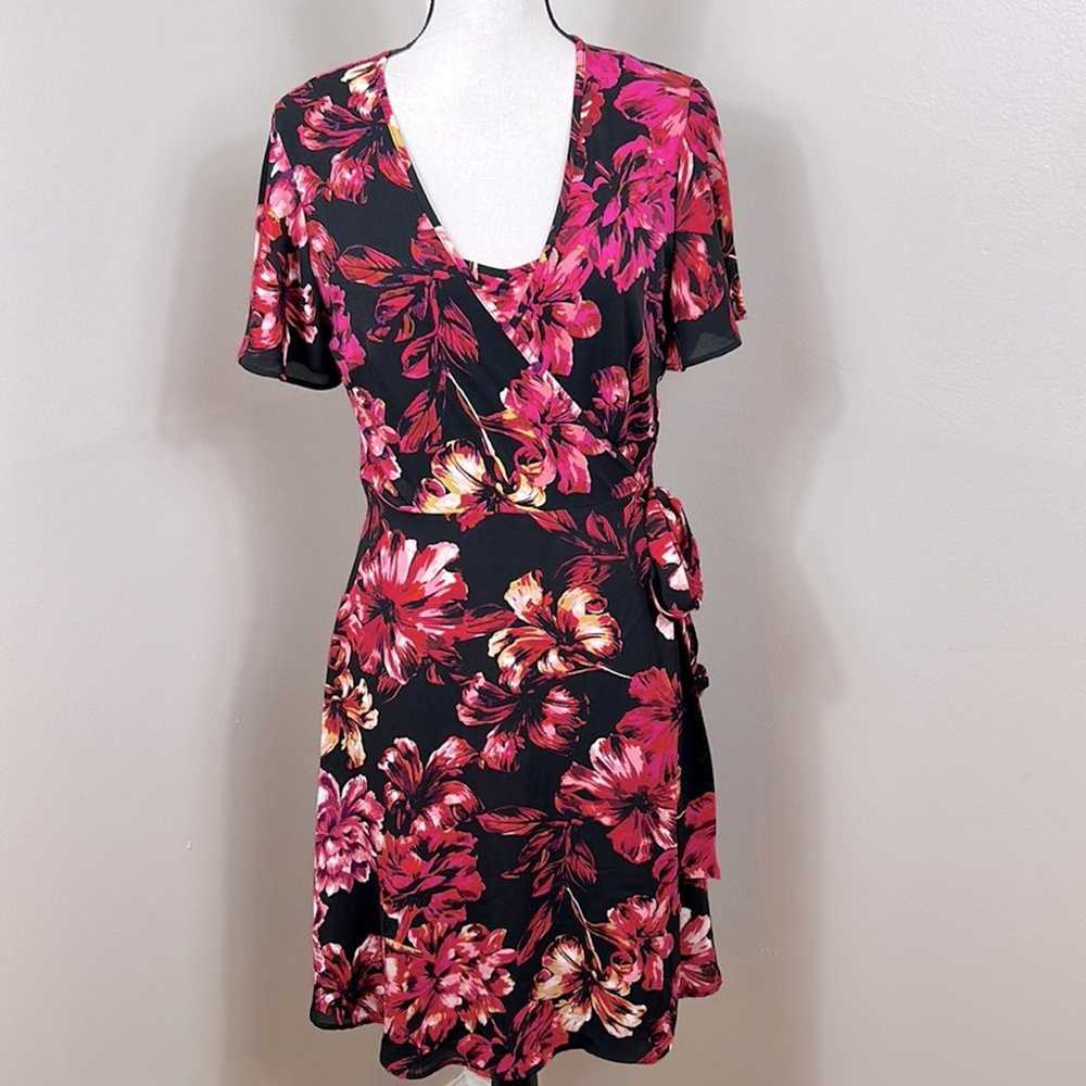 NEW WHBM Convertible Floral Faux Wrap Dress, 6 - image 3