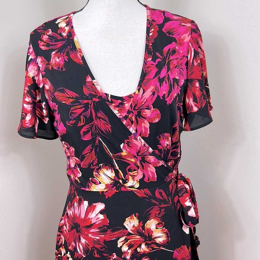 NEW WHBM Convertible Floral Faux Wrap Dress, 6 - image 4