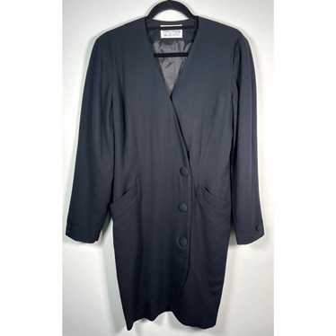Vtg Paul Stanley Midi Dress V-Neck Sz 6 Long Slee… - image 1