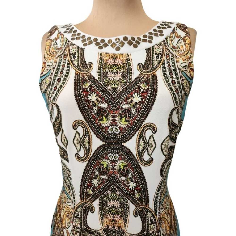 JOSEPH RIBKOFF paisley print sleeveless sheath dr… - image 3