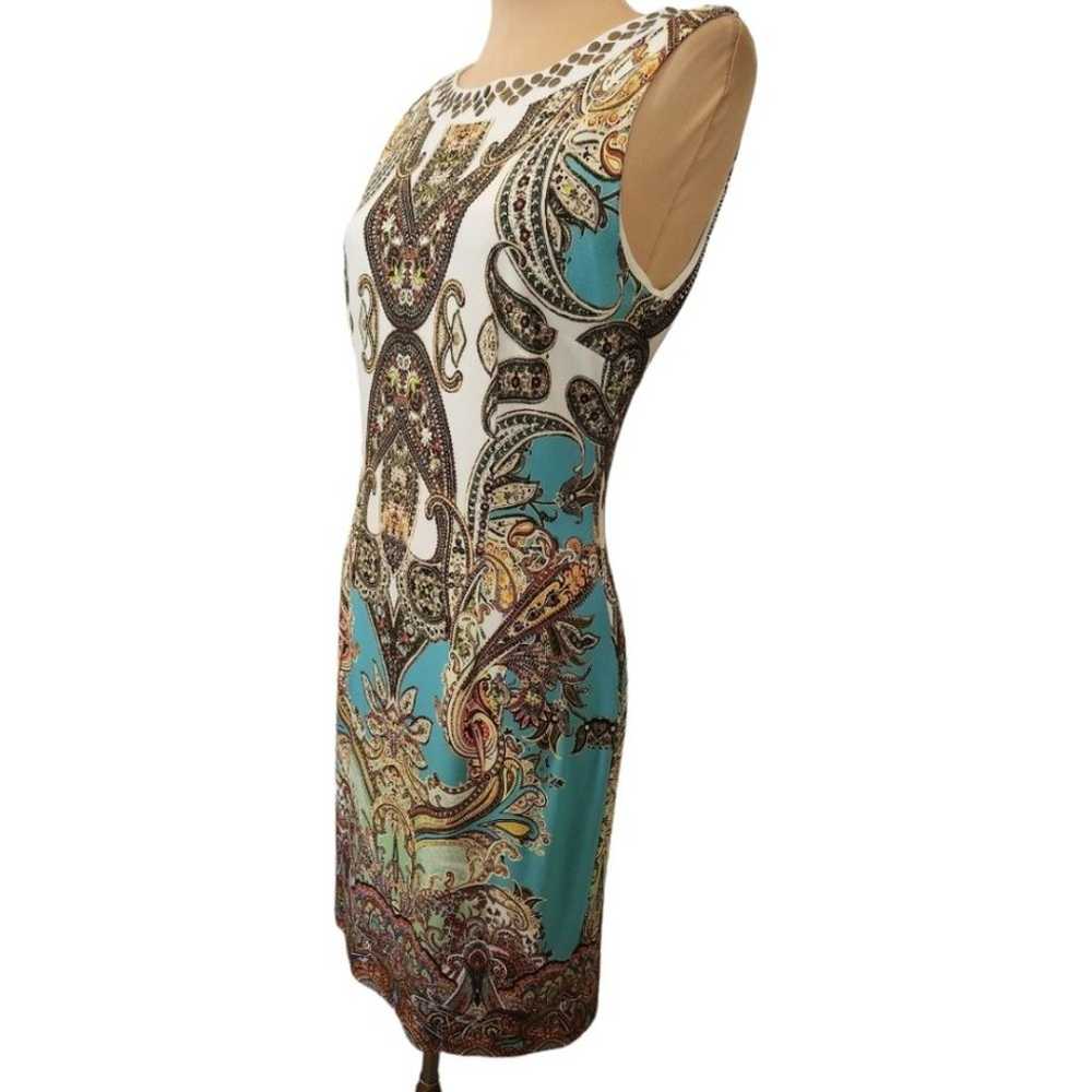 JOSEPH RIBKOFF paisley print sleeveless sheath dr… - image 5