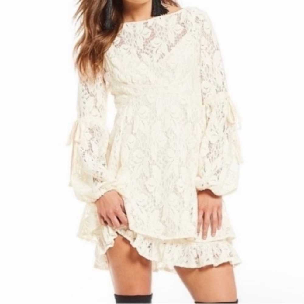 Free People lace cream ivory long sleeve tunic dr… - image 1