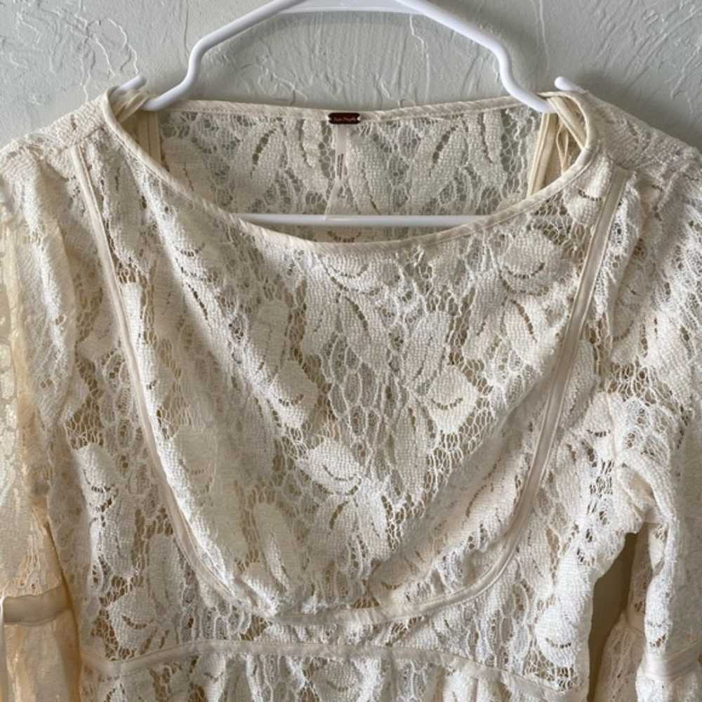 Free People lace cream ivory long sleeve tunic dr… - image 2