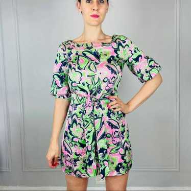 Lilly Pulitzer Lime Green and Pink Retro Dress