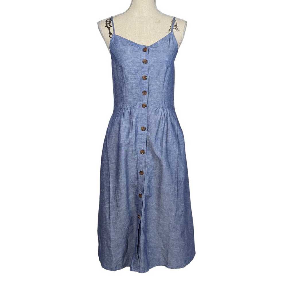 Joules Abby Button-up Sleeveless Midi Chambray Li… - image 1