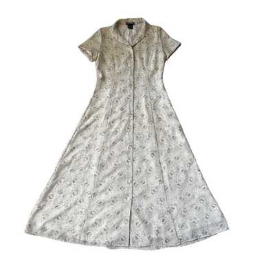 Vintage Floral Midi Shirt Dress by Halston Size 8