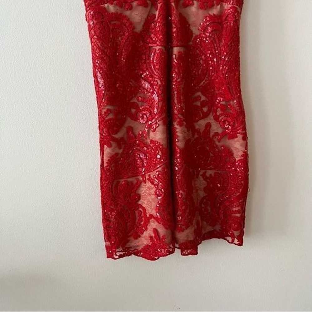 Free People Night Shimmers Red Sequin Cocktail Mi… - image 4