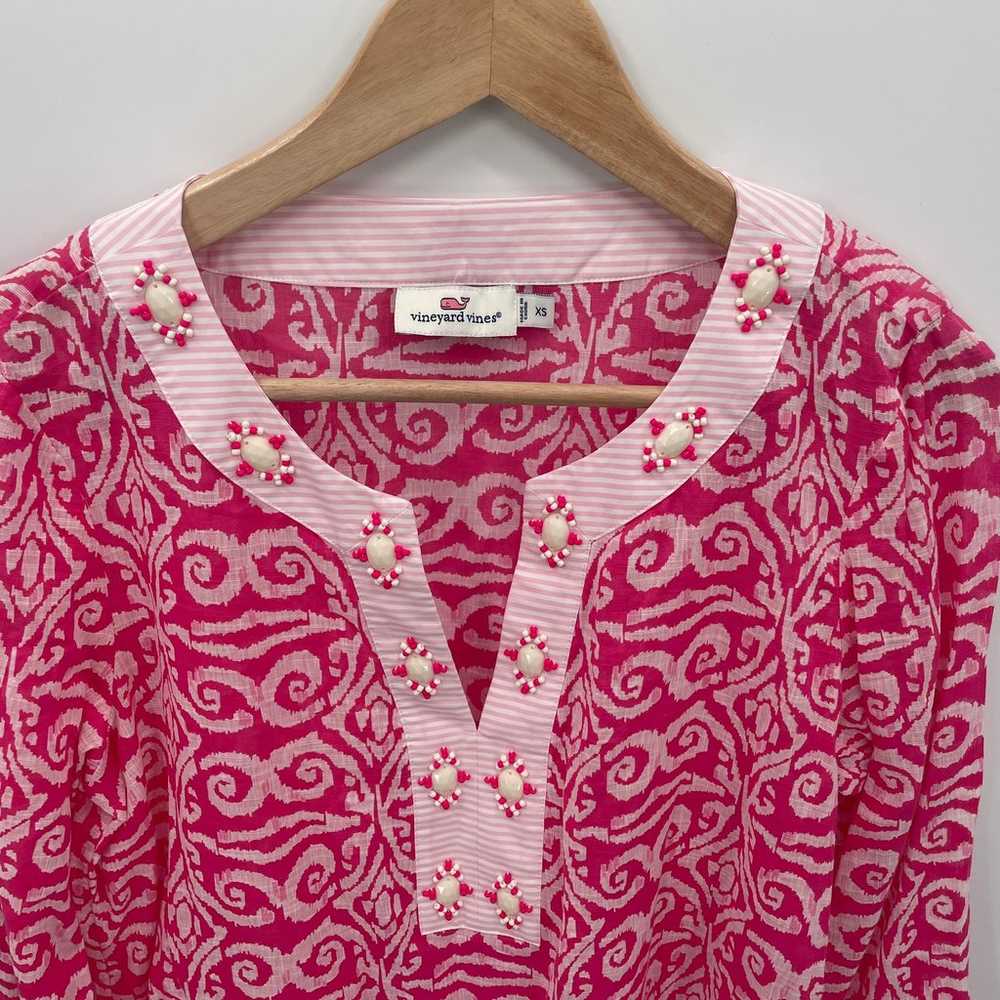 VINEYARD VINES Cotton Pink Tunic Coverup // XS - image 5
