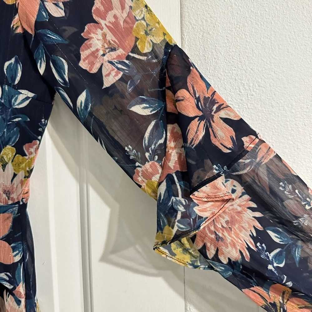 NWOT Adelyn Rae Navy Floral Long Sleeve Midi Dres… - image 3