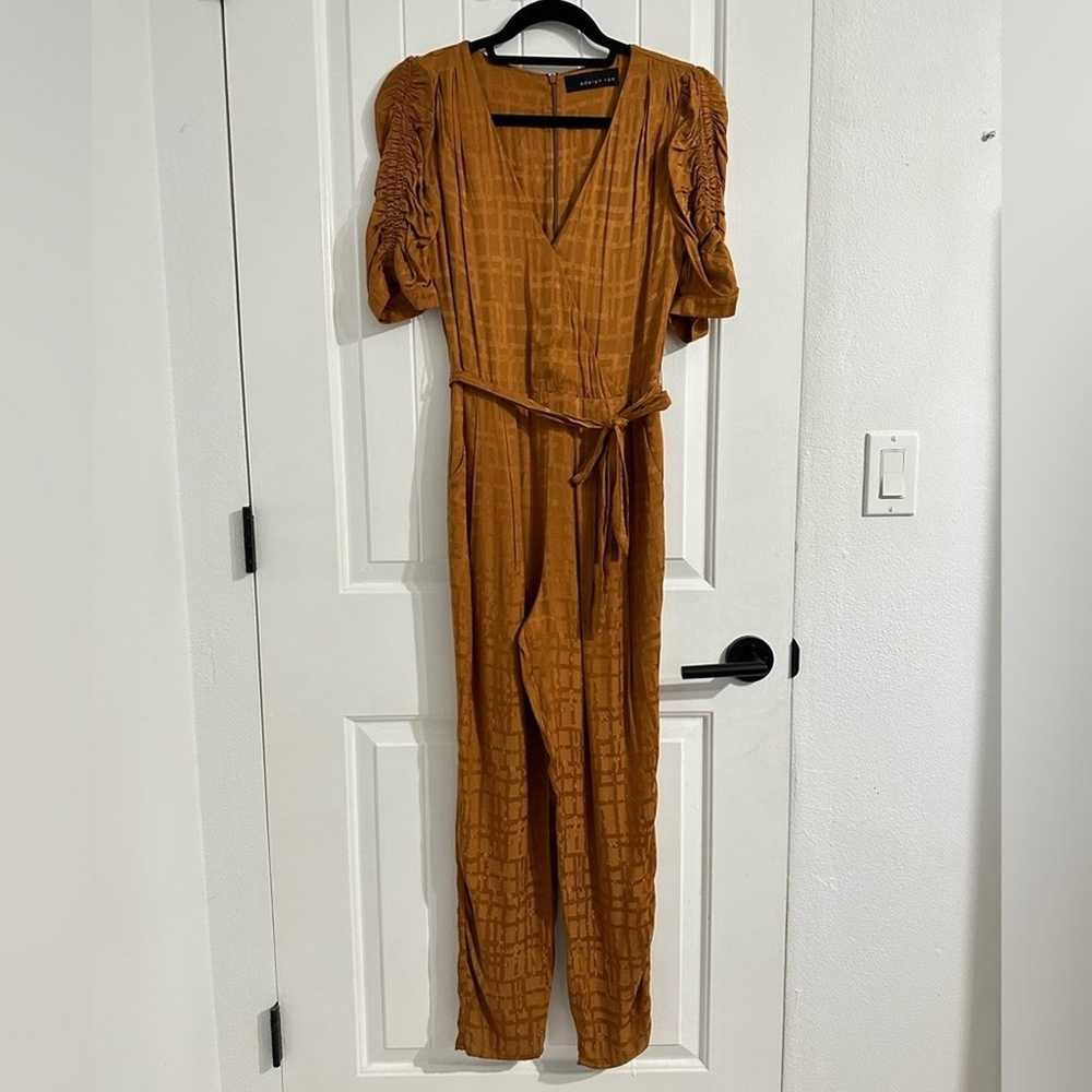 NWOT Adelyn Rae Short-Sleeve Satin Jumpsuit in Co… - image 1