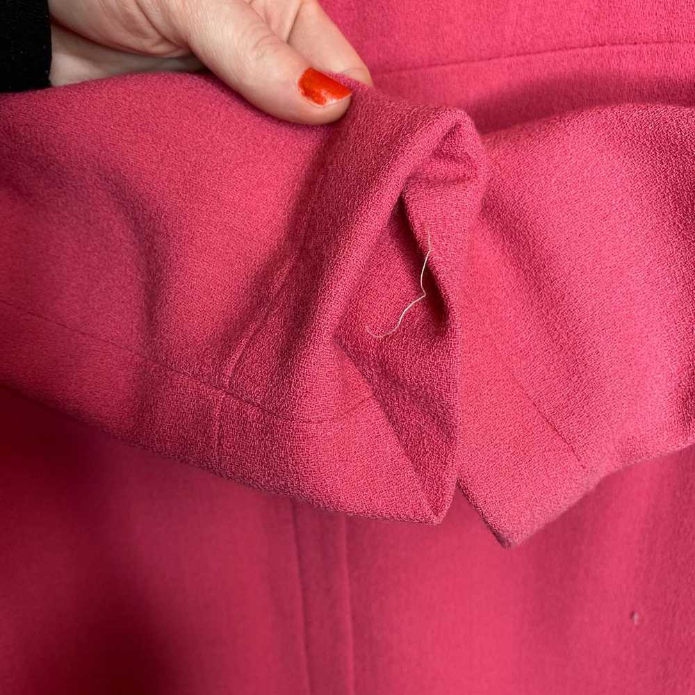 Carolina Herrera Pink Long Sleeve Wool Sheath Dre… - image 10