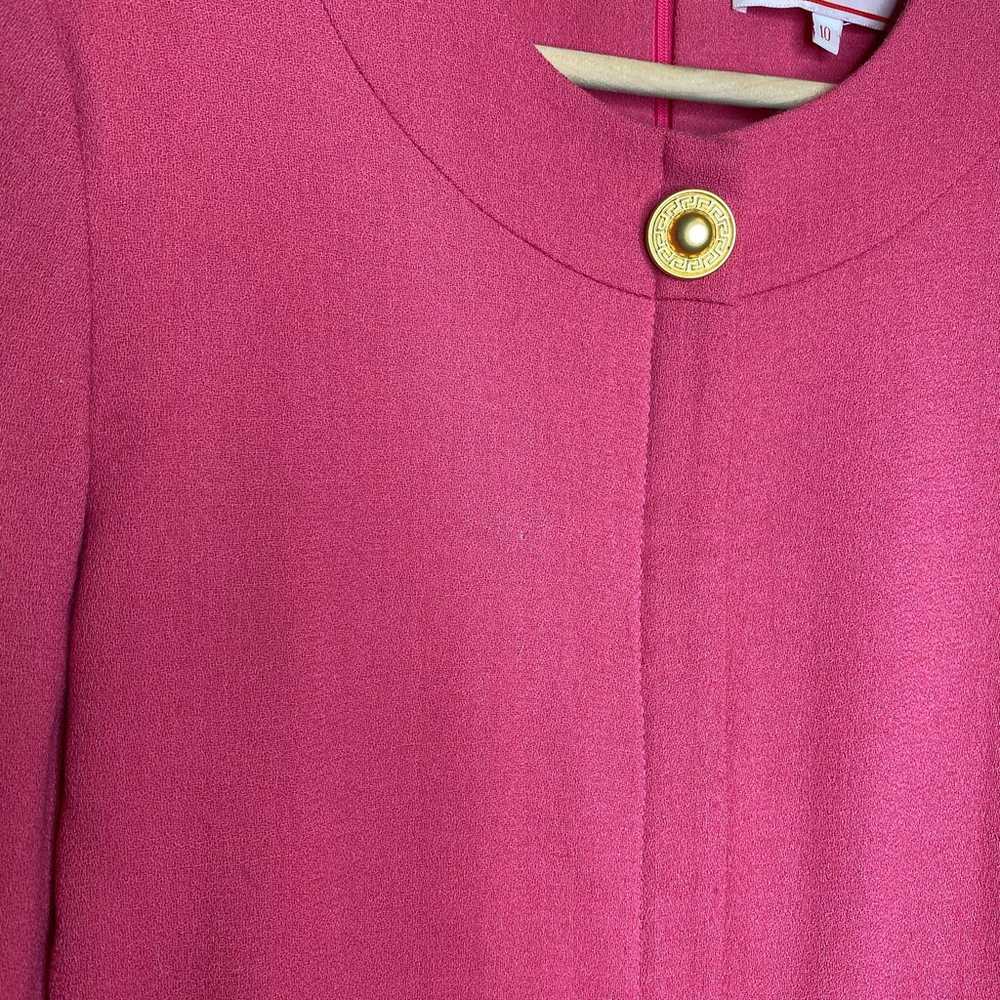 Carolina Herrera Pink Long Sleeve Wool Sheath Dre… - image 11