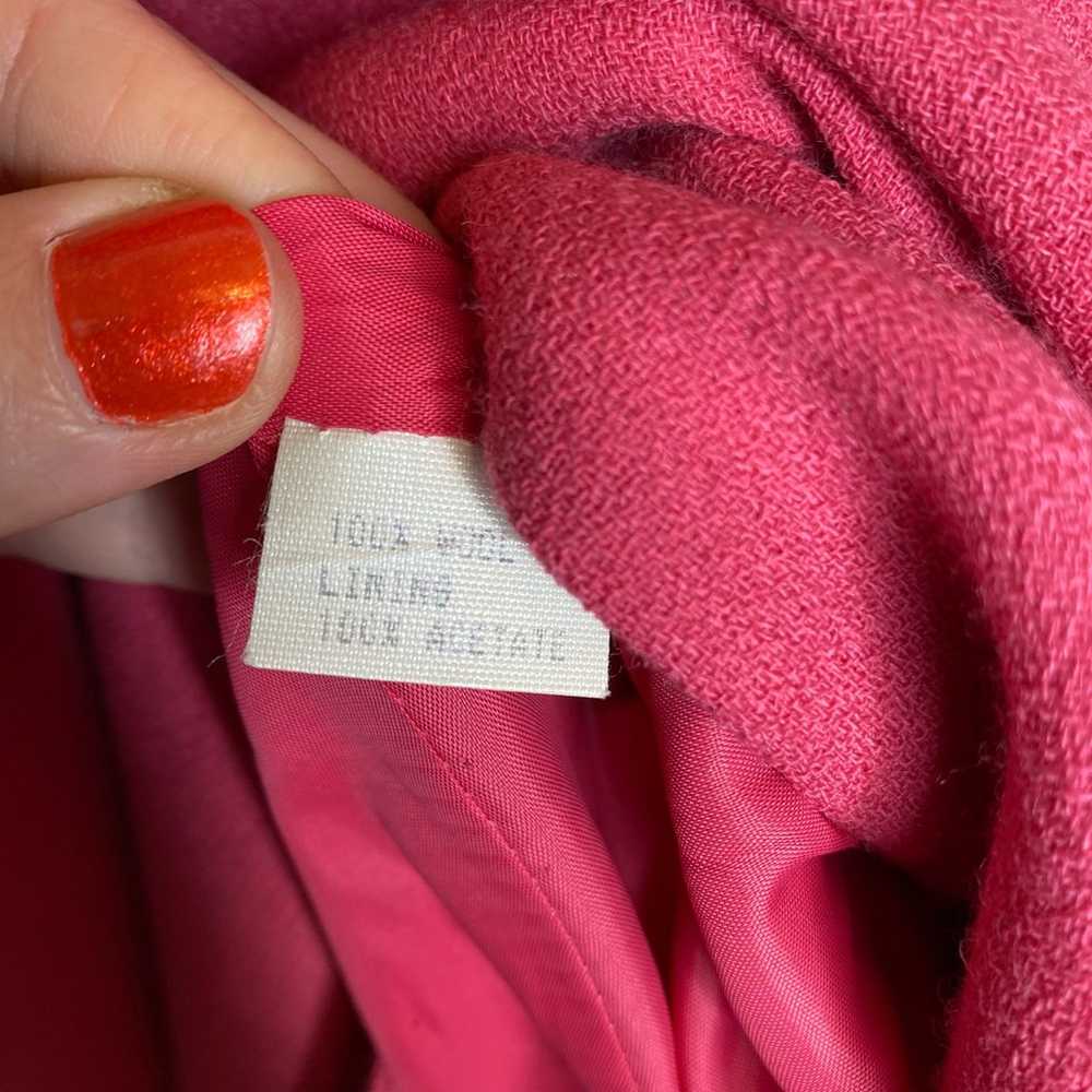 Carolina Herrera Pink Long Sleeve Wool Sheath Dre… - image 7