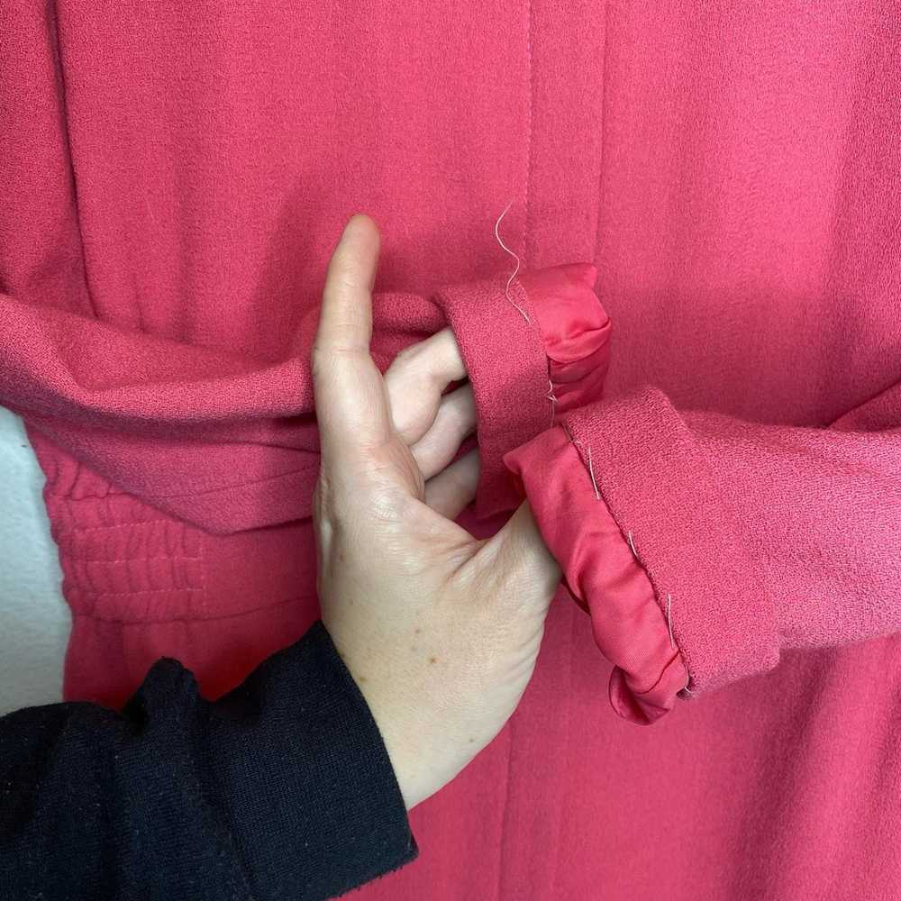 Carolina Herrera Pink Long Sleeve Wool Sheath Dre… - image 9