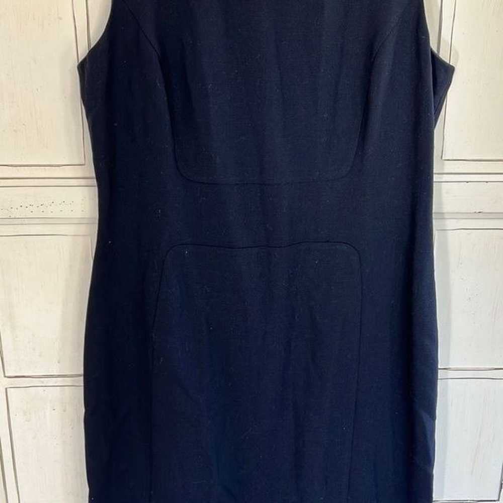 Hobbs London size 10 black sleeveless wool dress - image 2