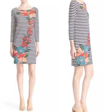 Tory Burch Large Striped Floral Summer T-shirt Dr… - image 1