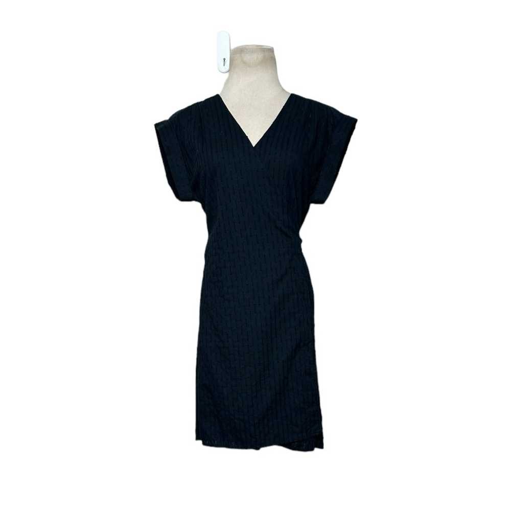 Frame black short sleeves short wrap dress size S - image 12