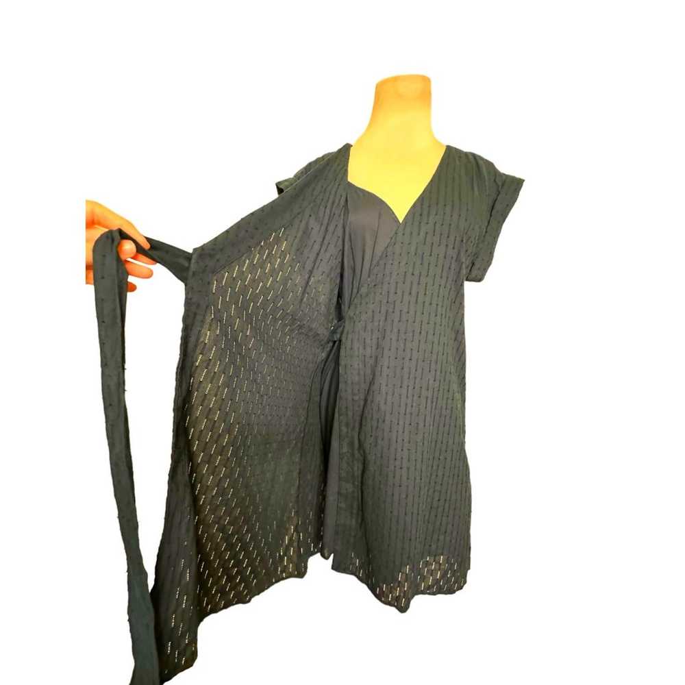Frame black short sleeves short wrap dress size S - image 6