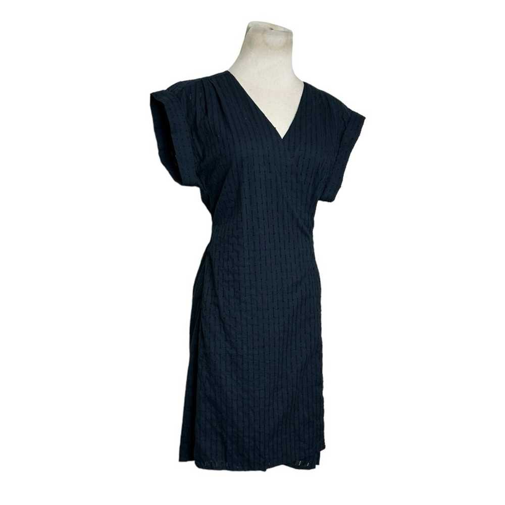 Frame black short sleeves short wrap dress size S - image 7
